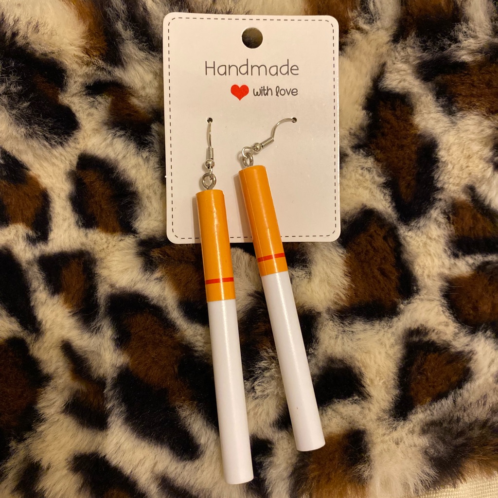 Long Cigarettes Handmade Earrings